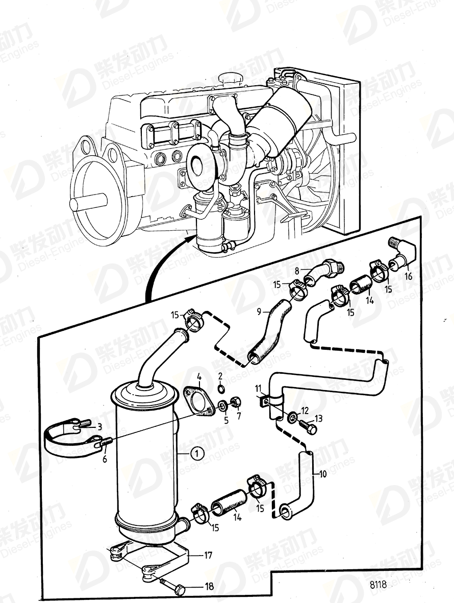 volvo penta Tensioning band 1542331 Drawing